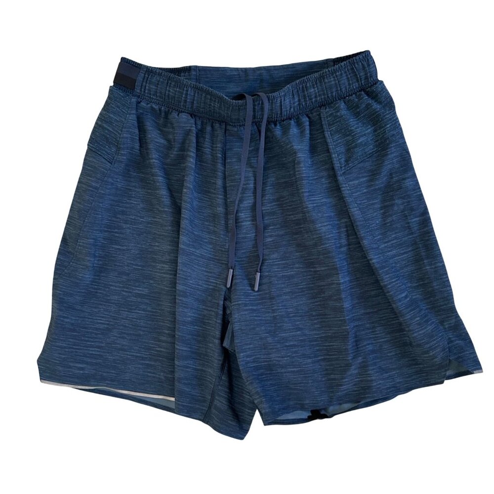 Lululemon Mens Sz S Blue Athletic Shorts With Elastic Waistband & Drawstring